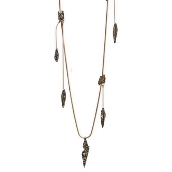 Alexis Bittar Gold Encrusted Spike Origami Necklace